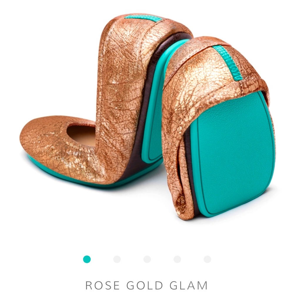 Tieks by Gavrielli Leather Rose Gold Flats Size 8